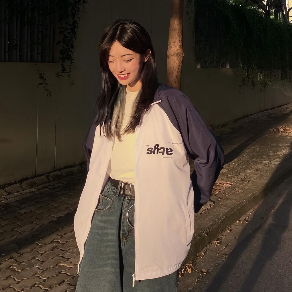 Áo khoác dù Jacket ATYS màu đen phối xám form rộng unisex nam nữ