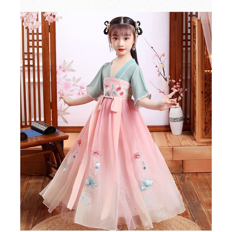 Bộ Hán Phục Phong Cách Trung Hoa Cổ Điển Cho Bé Gái