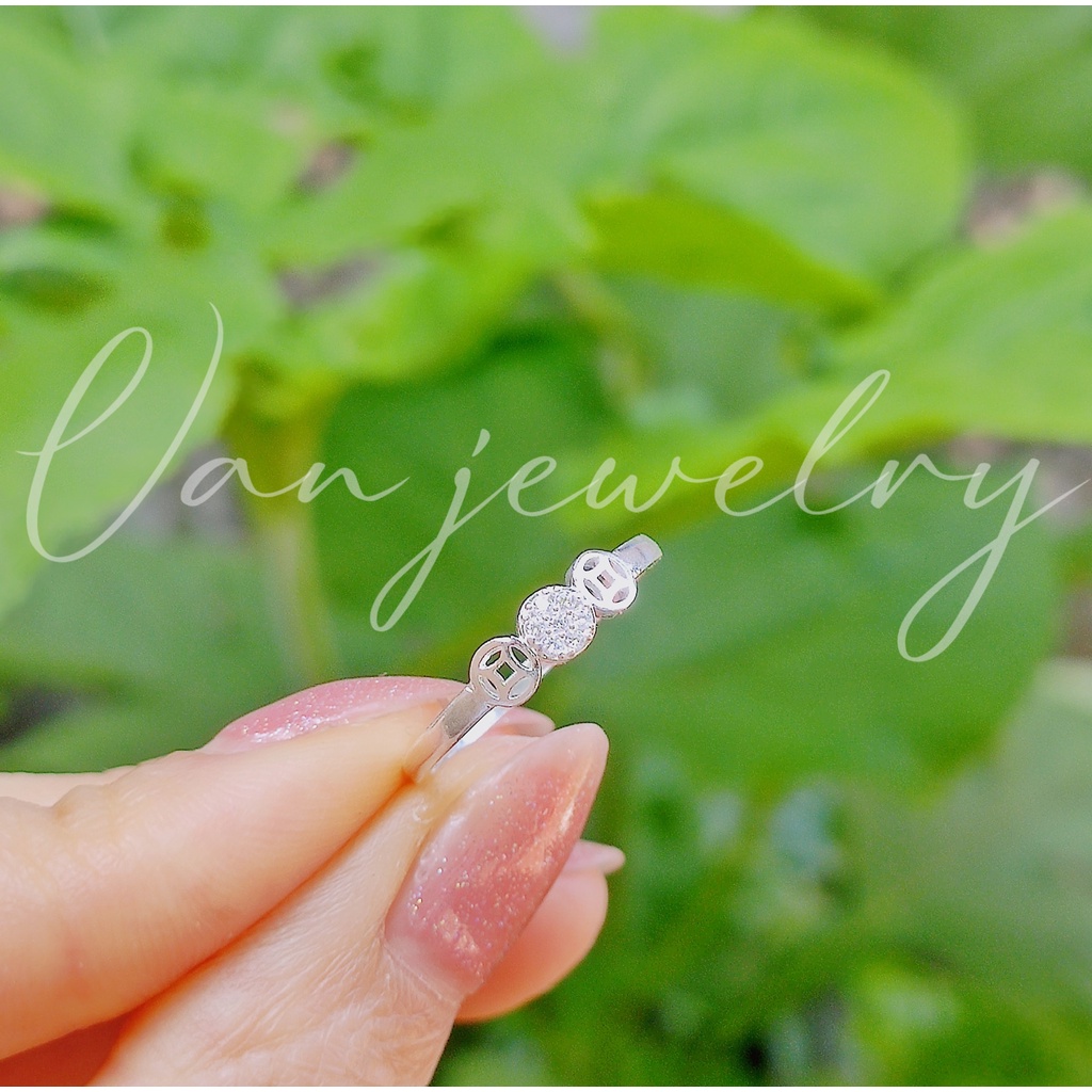 Nhẫn bạc Nhẫn kim tiền nhỏ Van jewelry V10147 thiết kế đơn giản