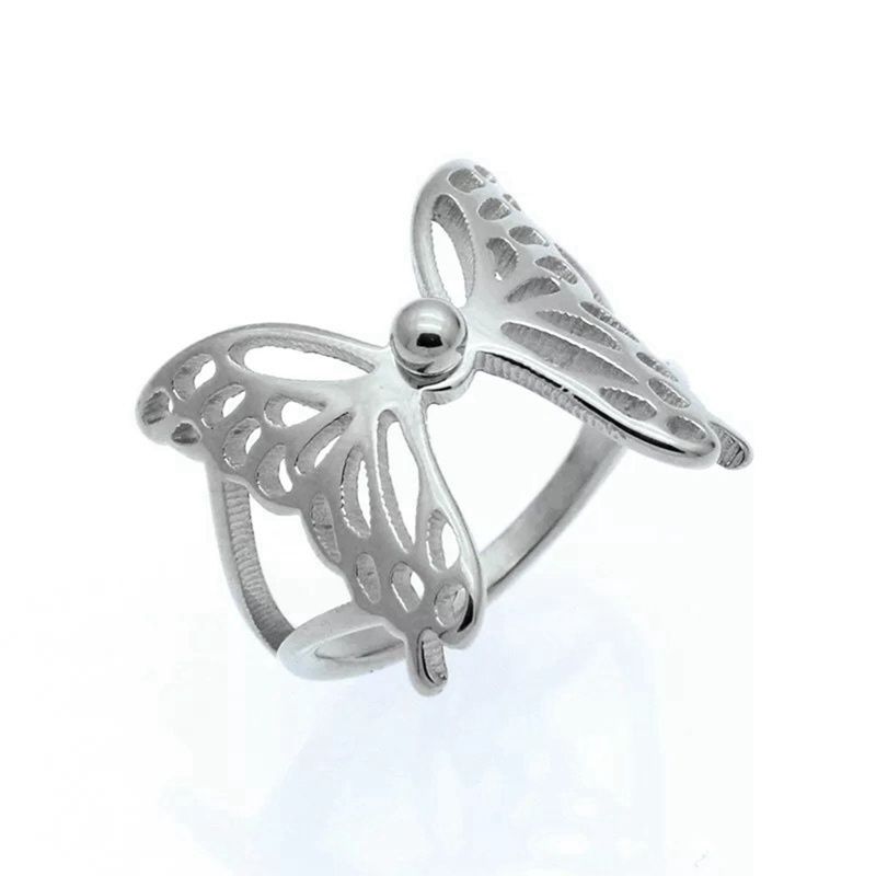 Tmdbyx Nhẫn đeo tay kim loại hình bướm màu sắc vintage cho nữ