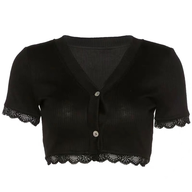 ÁO CROPTOP CÚC Giả PHỐI REN A3