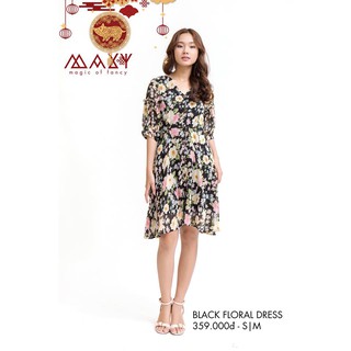 MAXY - ĐẦM BLACK FLORAL - HÌNH THẬT