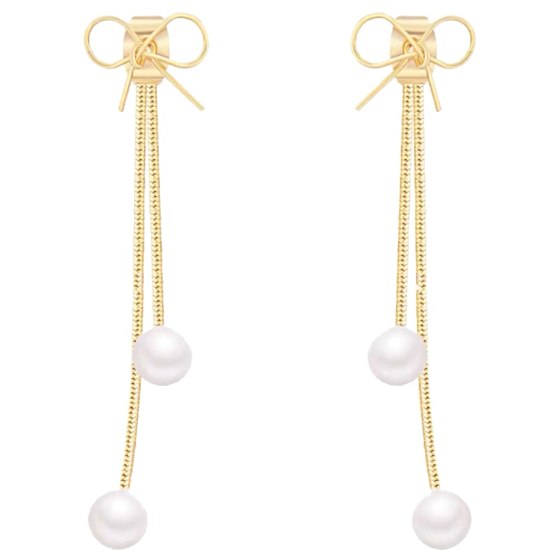 Khuyên Tai Nữ Dáng Dài Phối Ngọc Trai Thời Trang Phong Cách Hàn Quốc