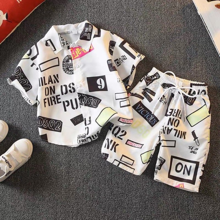 Bộ Sơ Mi Cộc Tay Cực Xinh Cho Bé Trai Bé Gái Từ 8-32kg - Voi Store