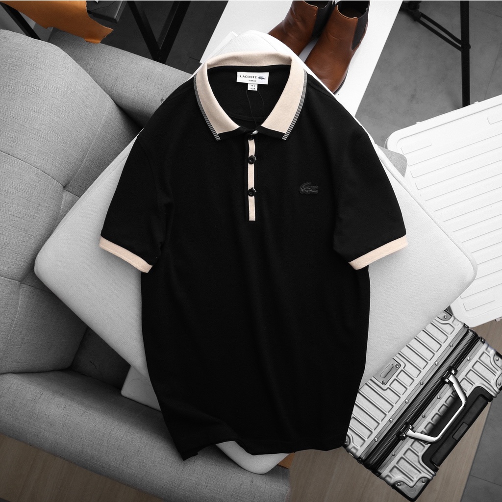 Áo Polo Nam cổ phối form slim fit vải cá sấu co giãn , Áo thun nam cổ bẻ bigsize - 3bros