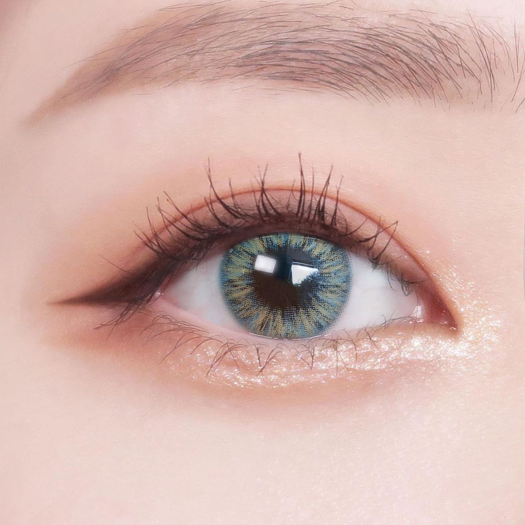 Kính Áp Tròng Cận 0 - 8 Độ Không Giãn Màu Xanh Nâu IDOL Blue - Lens Cho Mắt Thở VIVIMOON