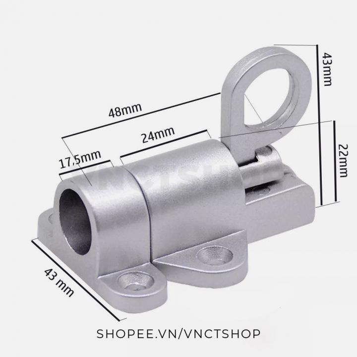 Khóa cửa ngang tự động cài, chốt cửa tự gài, cửa sổ cửa ra vào bằng hợp kim nhôm kèm ốc vít