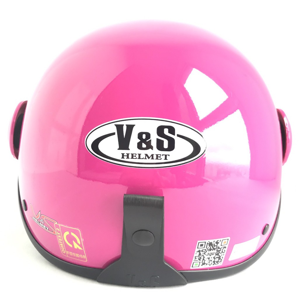 Mũ bảo hiểm nửa đầu có kính siêu đẹp - VS105K - Hồng Đào - Vòng đầu 56-58cm - Nón bảo hiểm 1/2 đầu V&amp;S Helmet