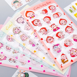 Set 6 Tấm Sticker Bé Hồng Đào - 𝐀𝐢𝐭𝐚𝐨𝟐𝟒𝐇𝐂𝐌