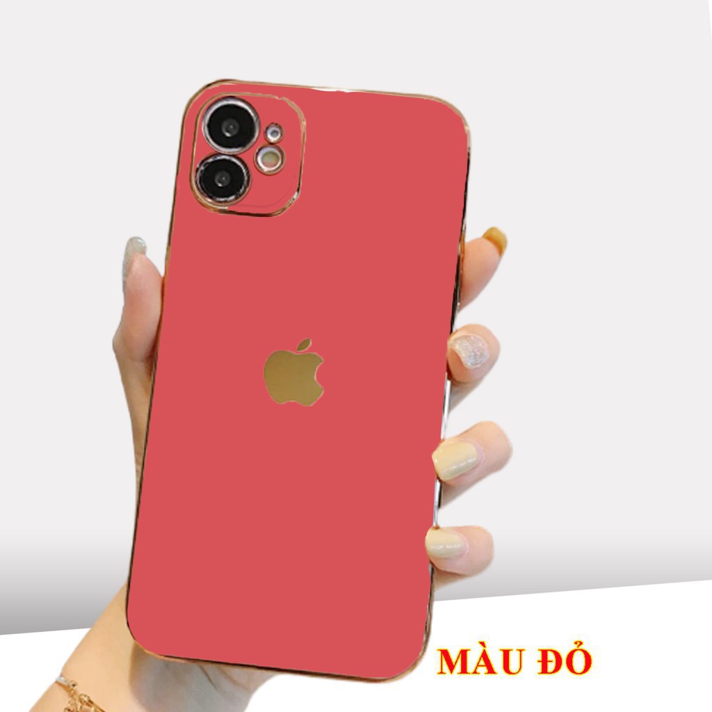 Ốp dẻo viền vuông giả IPhone 12 bảo vệ camera IPhone 6 đến 12 Pro Max