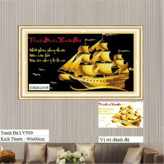Tranh đính đá thuận buồm xuôi gió lv509 đá abc cao cấp - kích thước 90x60cm