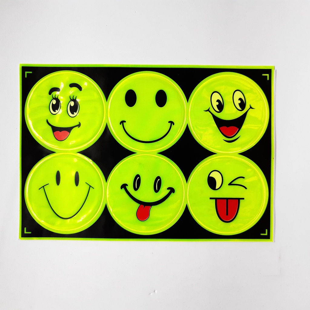Hình dán phản quang 6 hình mặt cười to