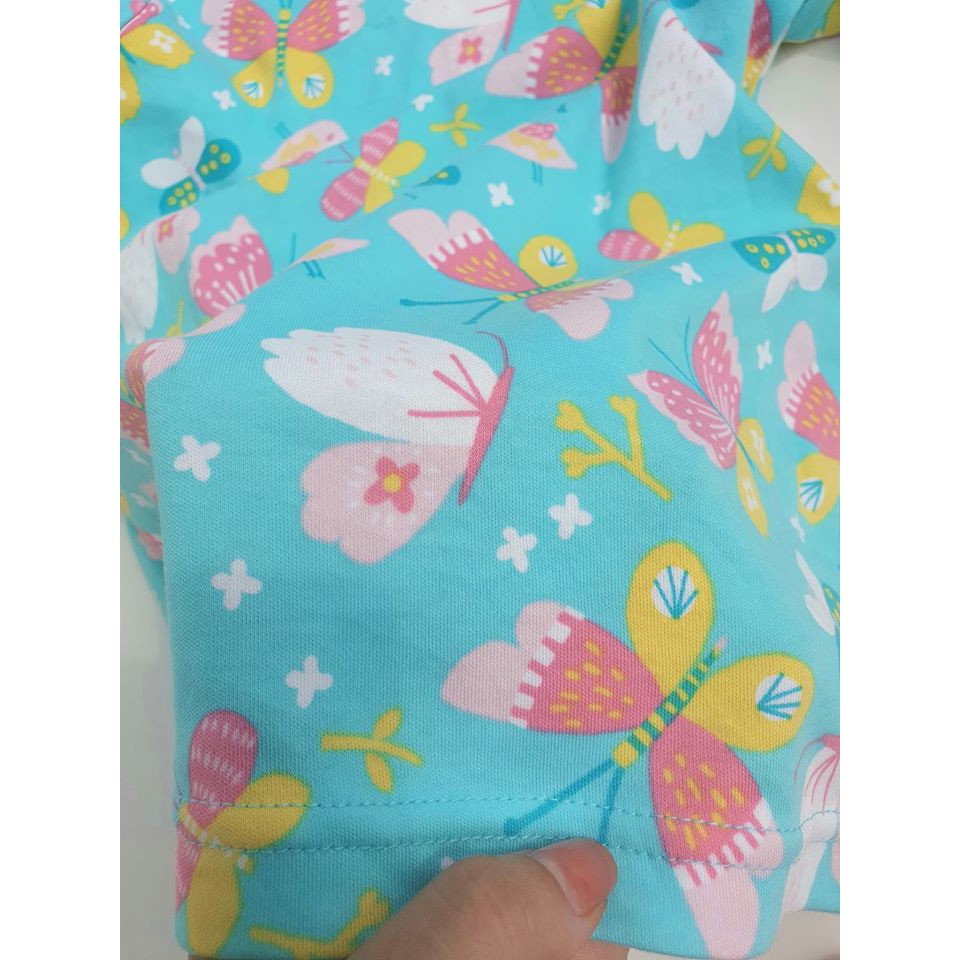 Bộ thu họa tiết bướm xanh quần hồng