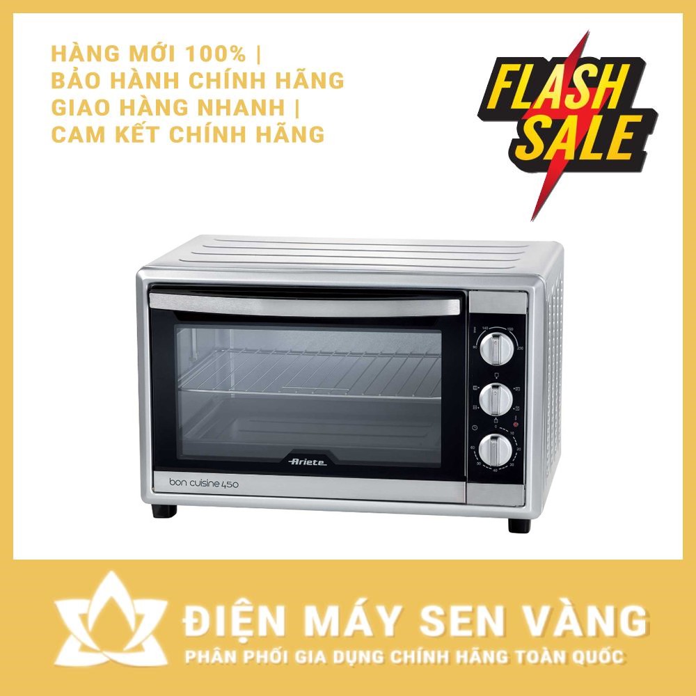 [CHÍNH HÃNG] LÒ NƯỚNG ARIETE MOD.0986 45L 1800W - 6 CHẾ ĐỘ TỰ ĐỘNG - ĐIỀU KHIỂN 3 NÚM VẶN (MÀU BẠC)