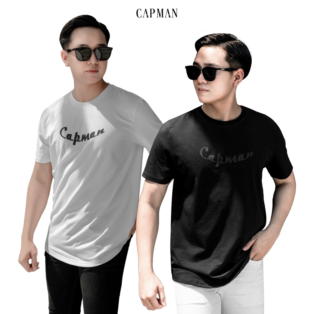 Áo thun nam vạt bầu CAPMAN vải cotton co giãn, dày dặn, phom regular fit thoáng mát