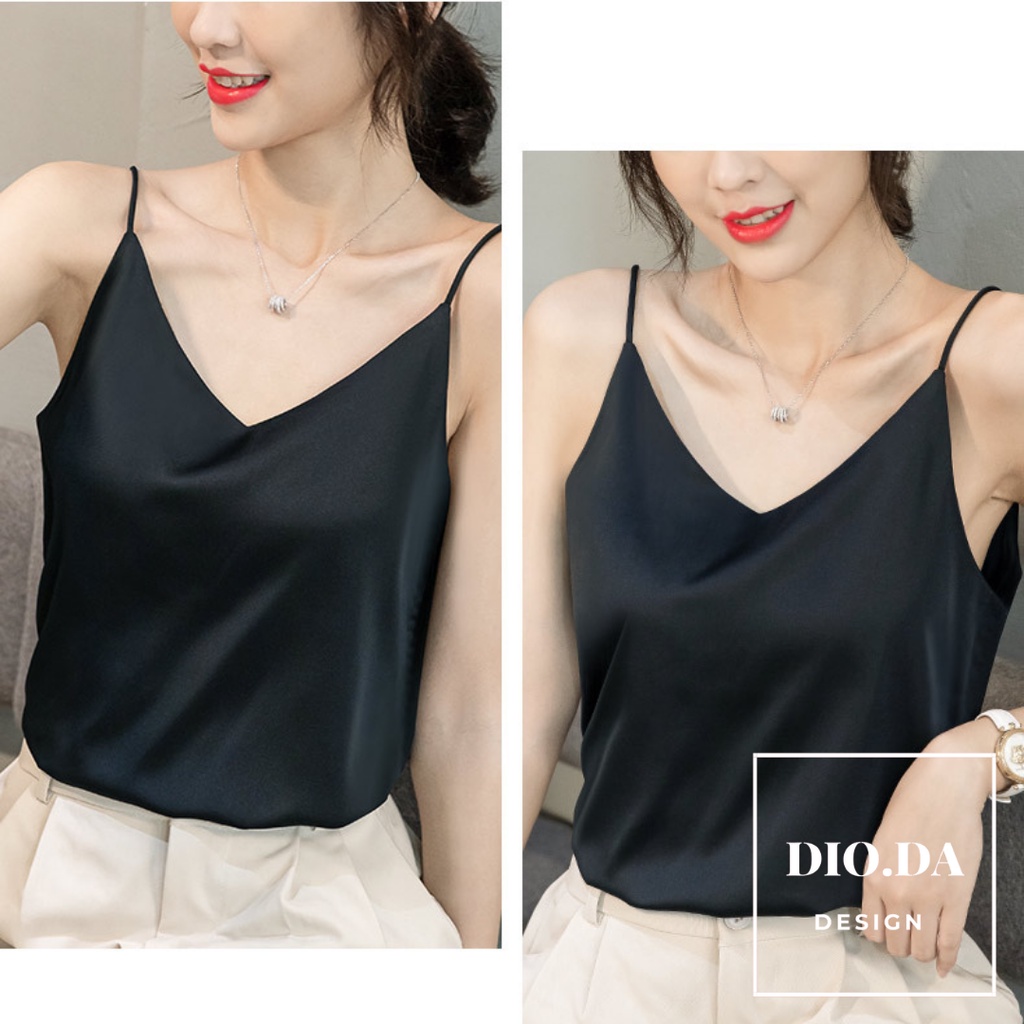 [LỤA SATIN] Áo 2 dây - Lụa cao cấp - Basic - Vintage