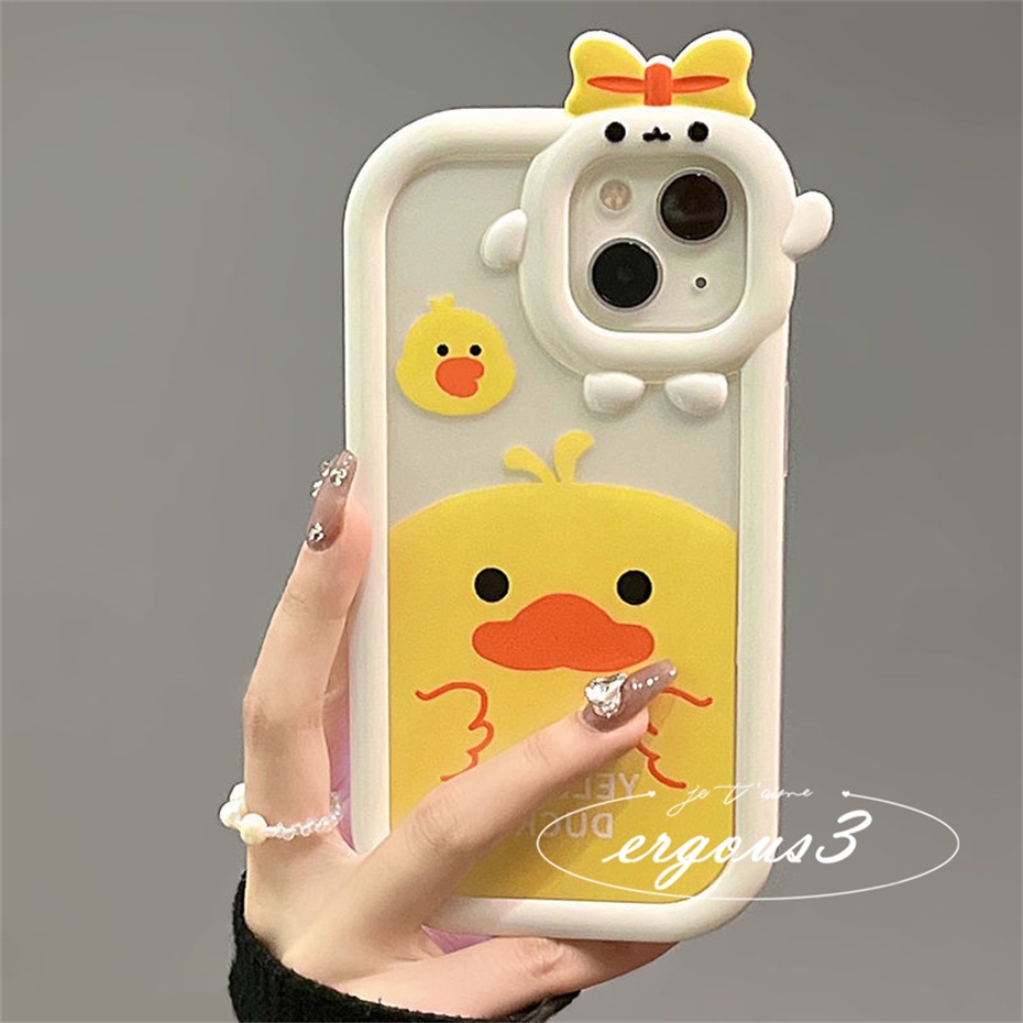 Ốp Điện Thoại Mềm Hình Vịt Vàng Cho iPhone 14 13 12 11 Pro Max SE2020 X XR Xs Max 7 8 6 6s +