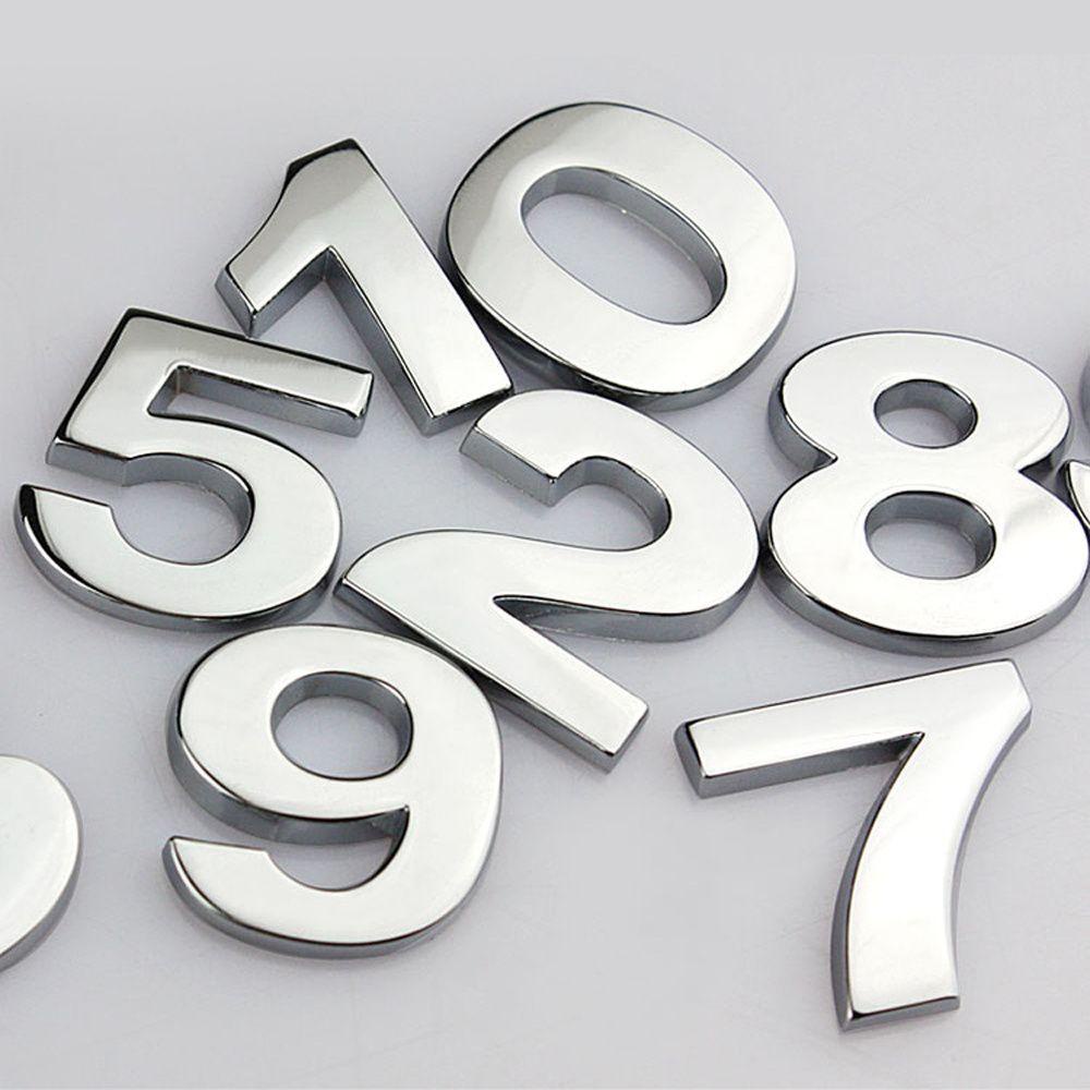 Miếng Dán Hình Chữ Số Bằng Kim Loại Chống Thấm Nước Trang Trí Ngoại Thất Xe Hơi VANES1 DIY