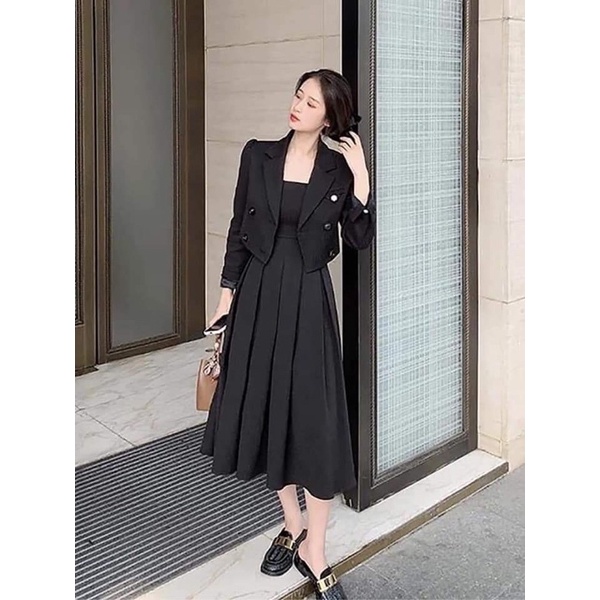 Set áo vest mix váy hai dây( có ảnh thật) SJ008 | BigBuy360 - bigbuy360.vn