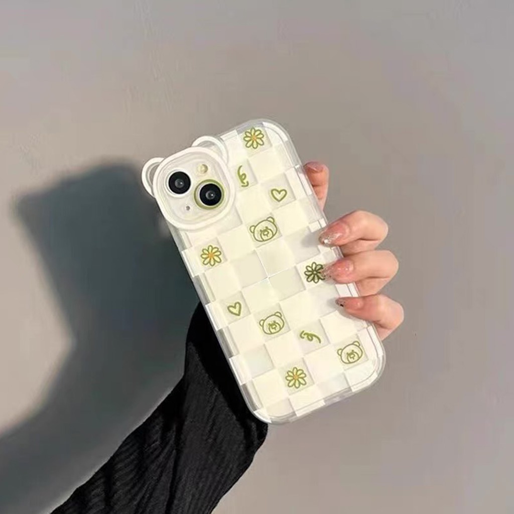 Ốp lưng iphone tai gấu đẹp cặp đôi smile x xsmax 11 12 13 pro max 7 8 Plus
