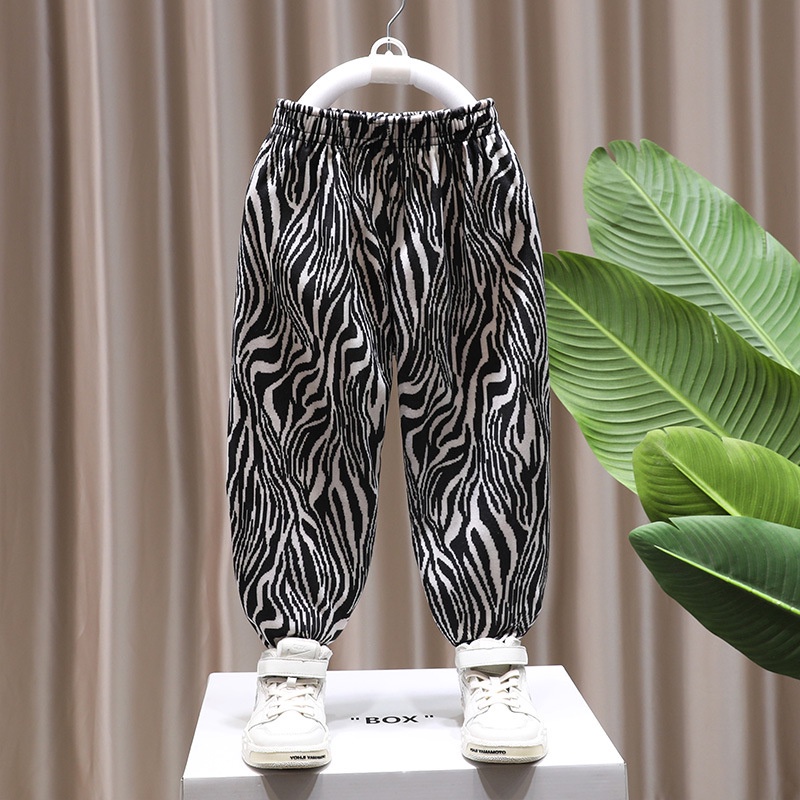 Quần dài YAOEENH dáng rộng lót lông cừu dày dặn họa tiết kẻ sọc thời trang thu đông dành cho trẻ em 90-160cm