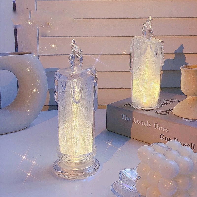 Đèn nến lung linh - Đèn ngủ led hình ngọn nến chạy pin dùng để decor phong cách Hàn Quốc