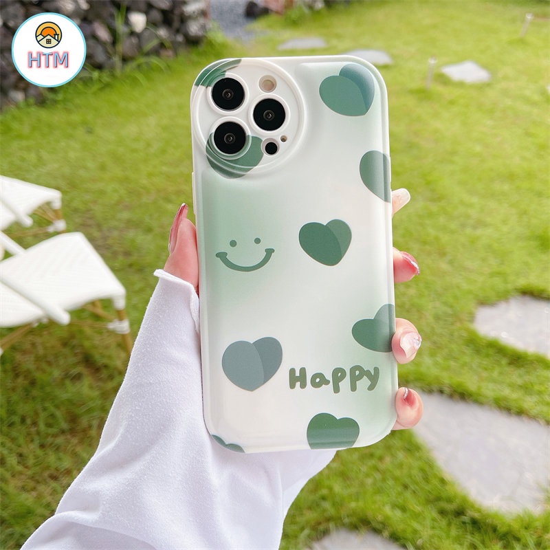 Ốp Điện Thoại TPU Dẻo Họa Tiết Mặt Cười Đơn Giản Kèm Khung Bảo Vệ Camera Cho iPhone 13 12 11 Pro Max X XS XR 7