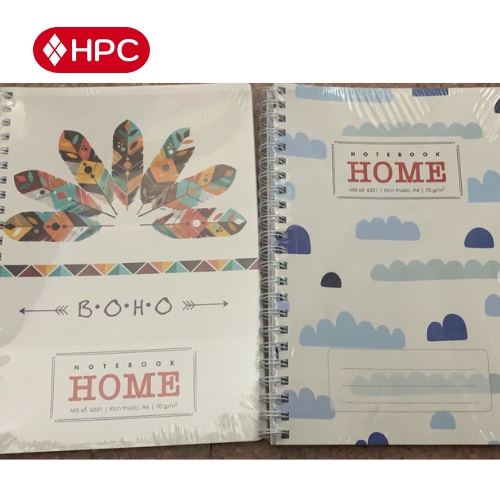 Sổ Tay Sổ Lò Xo A4 200 Trang Giấy Đẹp Gáy Dễ Lật Mở Không Thấm Mực Ra Trang Sau Notebook Ghi Chép Tiện Lợi