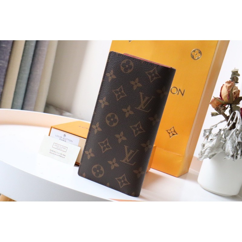 Ví dài dáng gập da thật cao cấp thêu hình chú chó thương hiệu cao cấp Louis Vuitton Lv