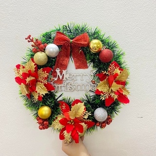 Vòng nguyệt quế Noel trang trí nhà cửa – Vòng nguyệt quế treo cửa trang trí Giáng Sinh an lành 01513