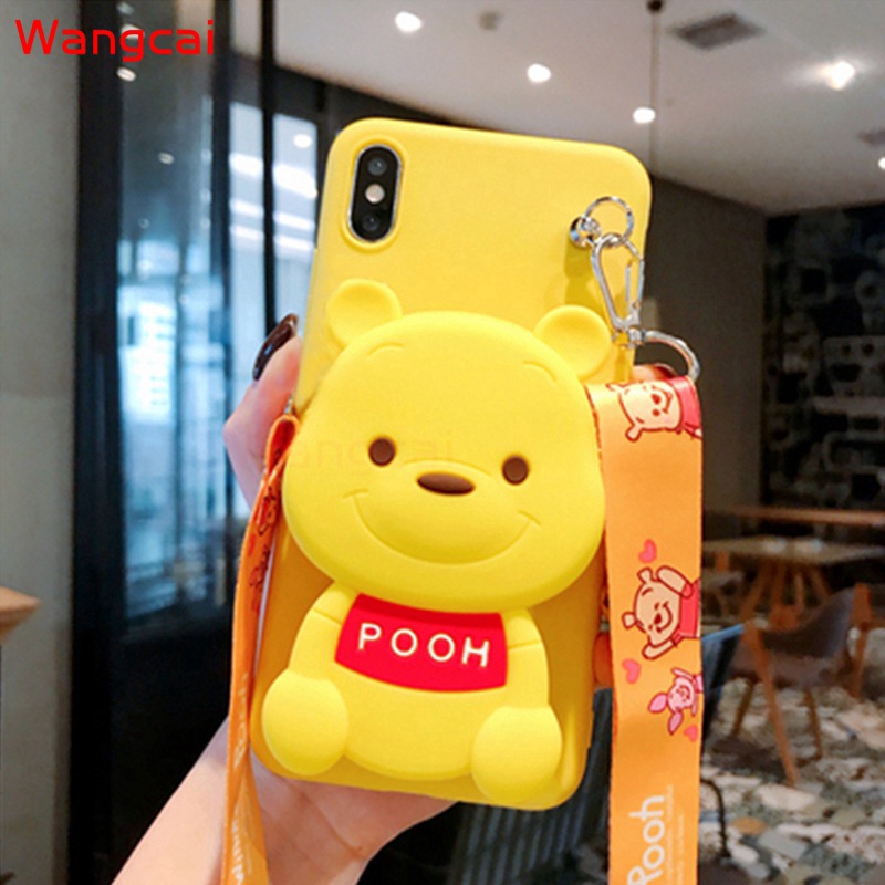 Ốp điện thoại kèm ví đựng tiền hình Minnie Mickey Doraemon Pooh Stitch cho OPPO Realme 6i C3 5i 5s XT X2 5 3 Pro Q