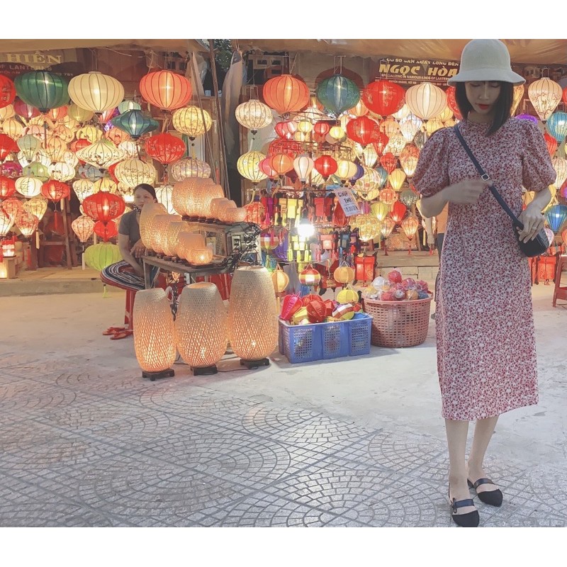 ❤️sỉ❤️ váy suông hoa nhí đỏ khoá dọc cho con ti