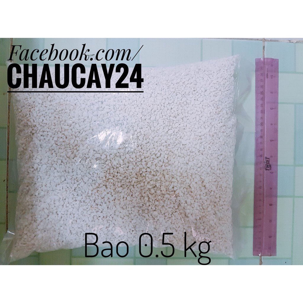 Đá perlite (đá trân châu) - 0.5 KG (6 Lít) trồng cây cảnh để bàn, trồng rau, giá thể trộn đất trồng sen đá, xương rồng