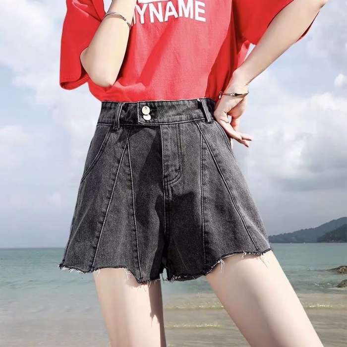 Quần short vải jean eo cao thời trang Hàn Quốc trẻ trung cho nữ