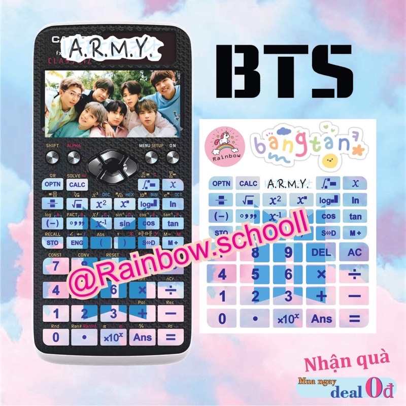 Decan phím nút máy tính hình bts casio 580 bangtan trang trí máy casio fx 580 vnx kpop army