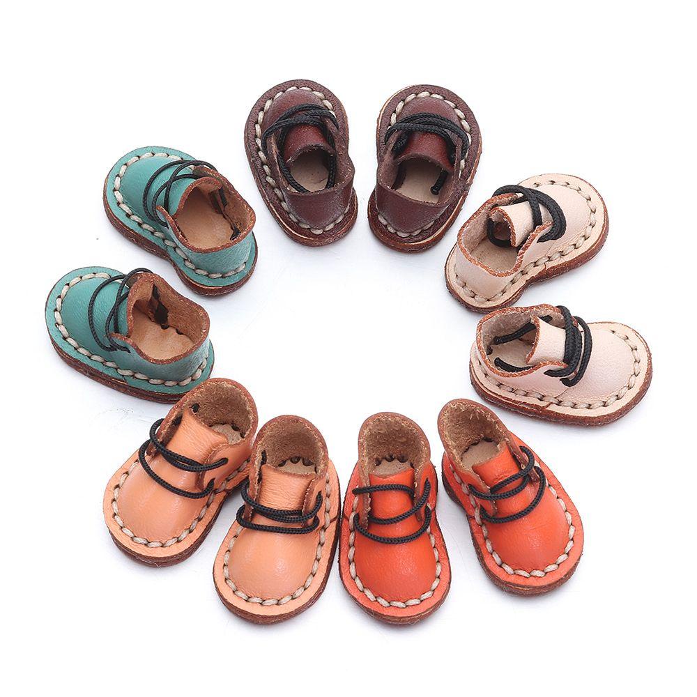 Giày Boot Da Bò Dễ Thương Cho Búp Bê 1 / 12BJD 1 / 11 OB11