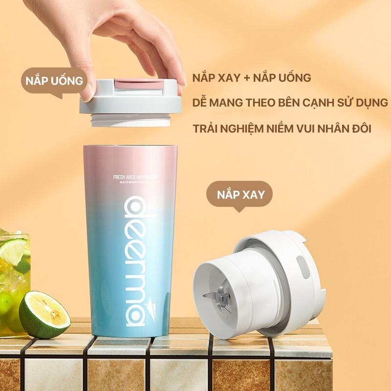 Máy xay sinh tố cầm tay Deerma NU90 - lõi inox 304 giữ nhiệt nóng/lạnh - dung tích 300ml - pin 1500mAh