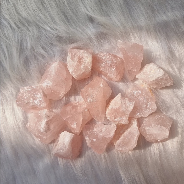 Thạch anh Hồng thô (Rose Quartz) tự nhiên, đá thanh tẩy trong Tarot, Reiki, thiền định, đá phong thủy