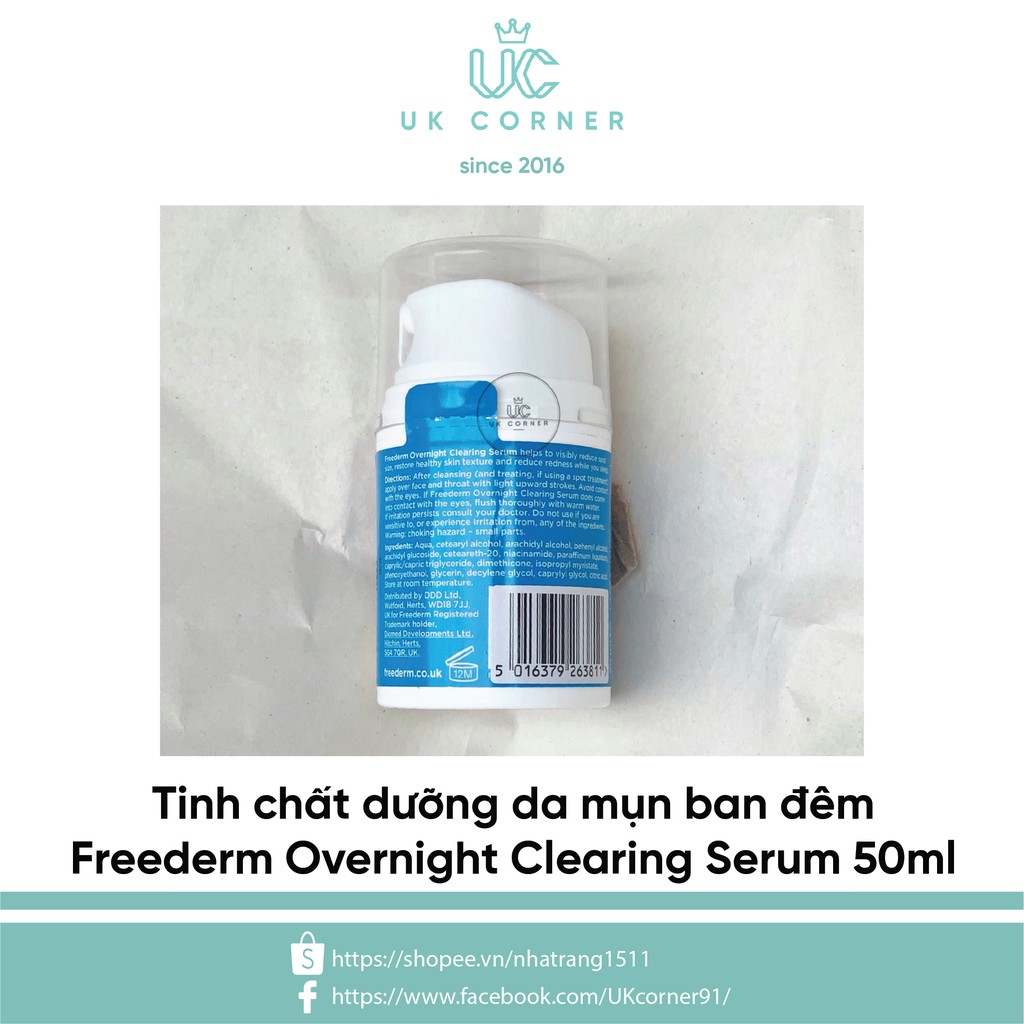 [Serum] Tinh chất dưỡng da mụn Overnight Clearing Serum 50mL Witch Deep Action Freedom