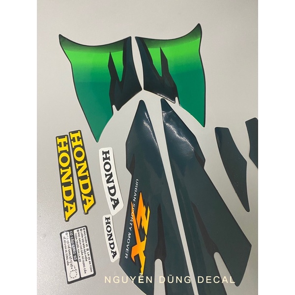 Nguyên bộ tem  Wave ZX màu xanh lá _ NguyenDungDecal