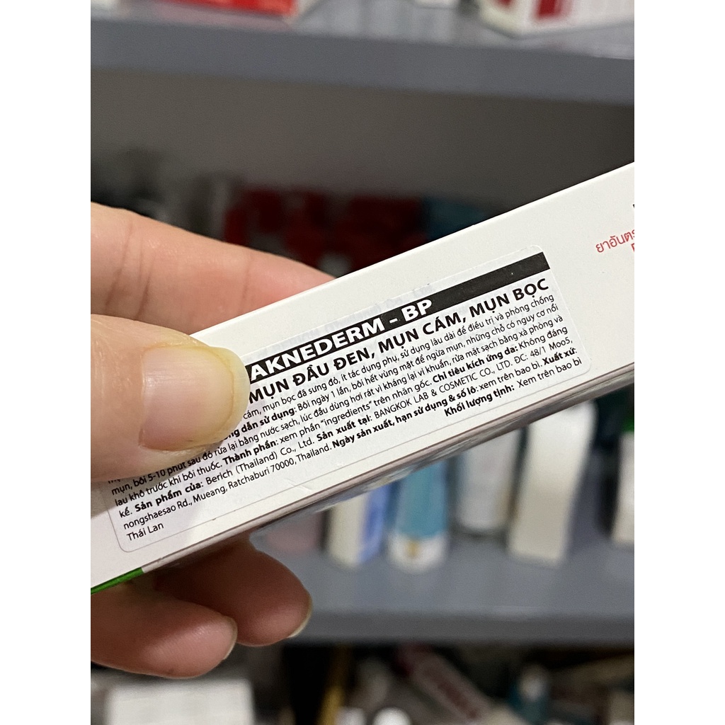 Aknederm BP5% 2,5% - Kem hỗ trợ giảm mụn 10g