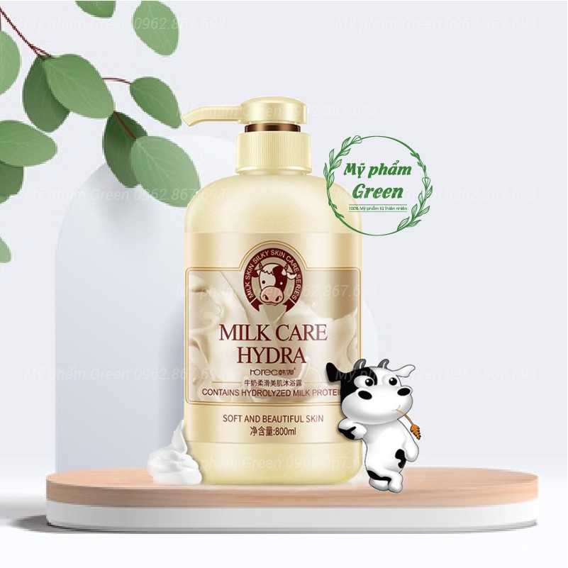 Sữa tắm con bò Milk Care Hydra cấp ẩm cho da mùi thơm giữ hương thơm lâu loại 800ml