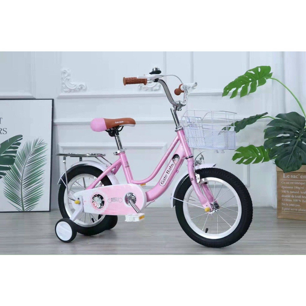 XE ĐẠP 16, 18 INH CHO BÉ GÁI 4.5-9 TUỔI - TẶNG KÈM GIỎ VÀ GÁCBAGA