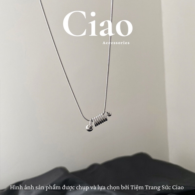 [NEW ITEMS] Dây chuyền/ Vòng cổ titan không gỉ thiết kế trendy đơn giản cá tính hình xoắn Beatrix Ciao
