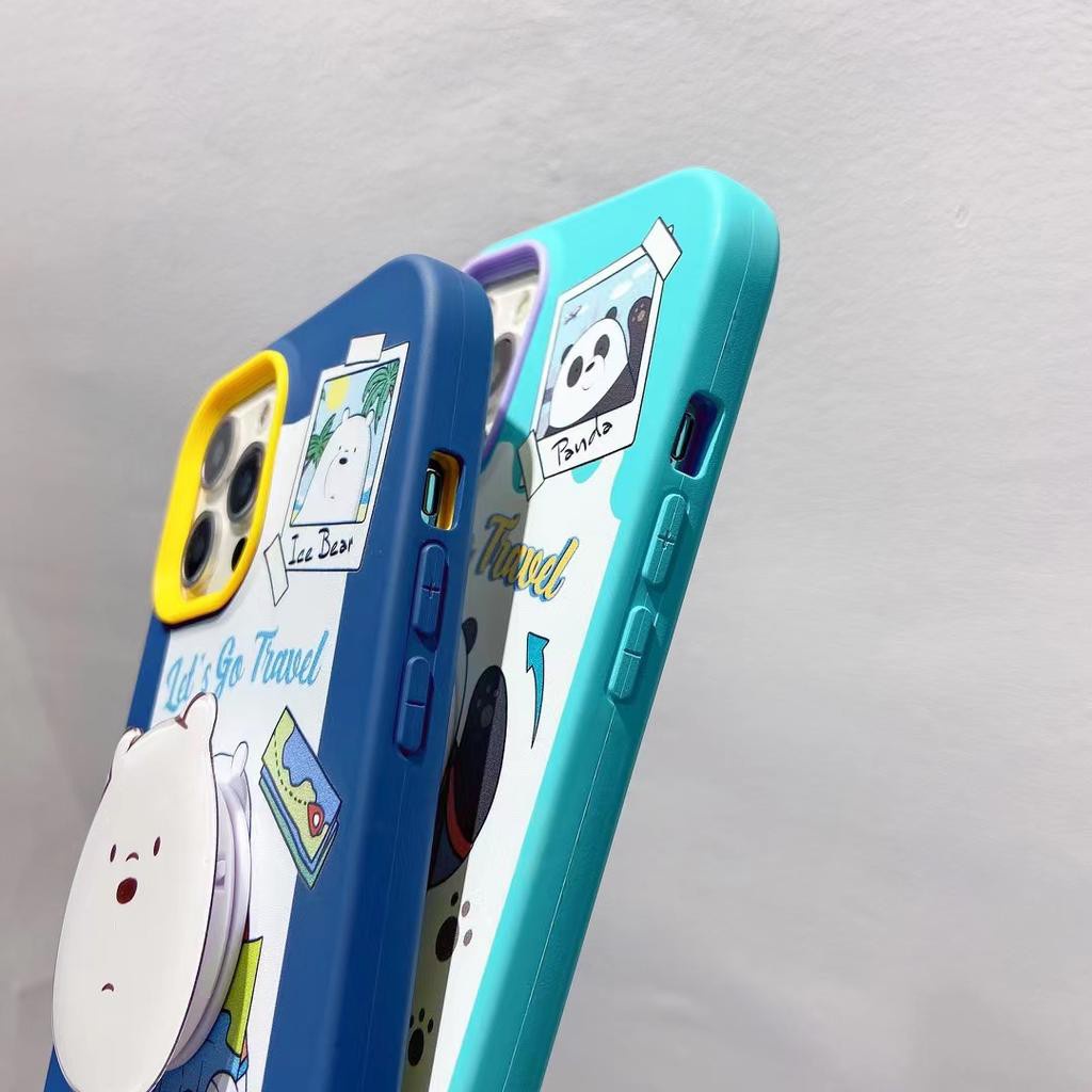 Ốp Điện Thoại Hình Gấu Trúc 3 Trong 1 Cho IPhone 14promax 13 12 11 7Plus X Xs Max XR