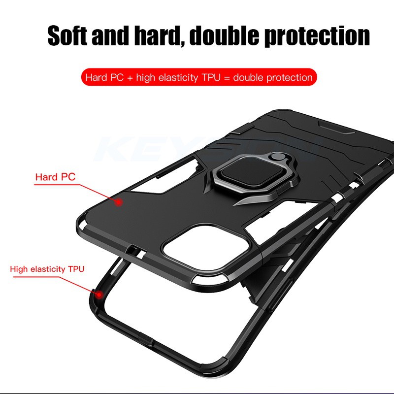 Samsung Galaxy A10 A01 A10s A20 A20s A30 A30s A31 A50 A50s A51 A70 A71 Hard Phone Case Built-in Magnetic Ring Holder For Car Driver @Ohere