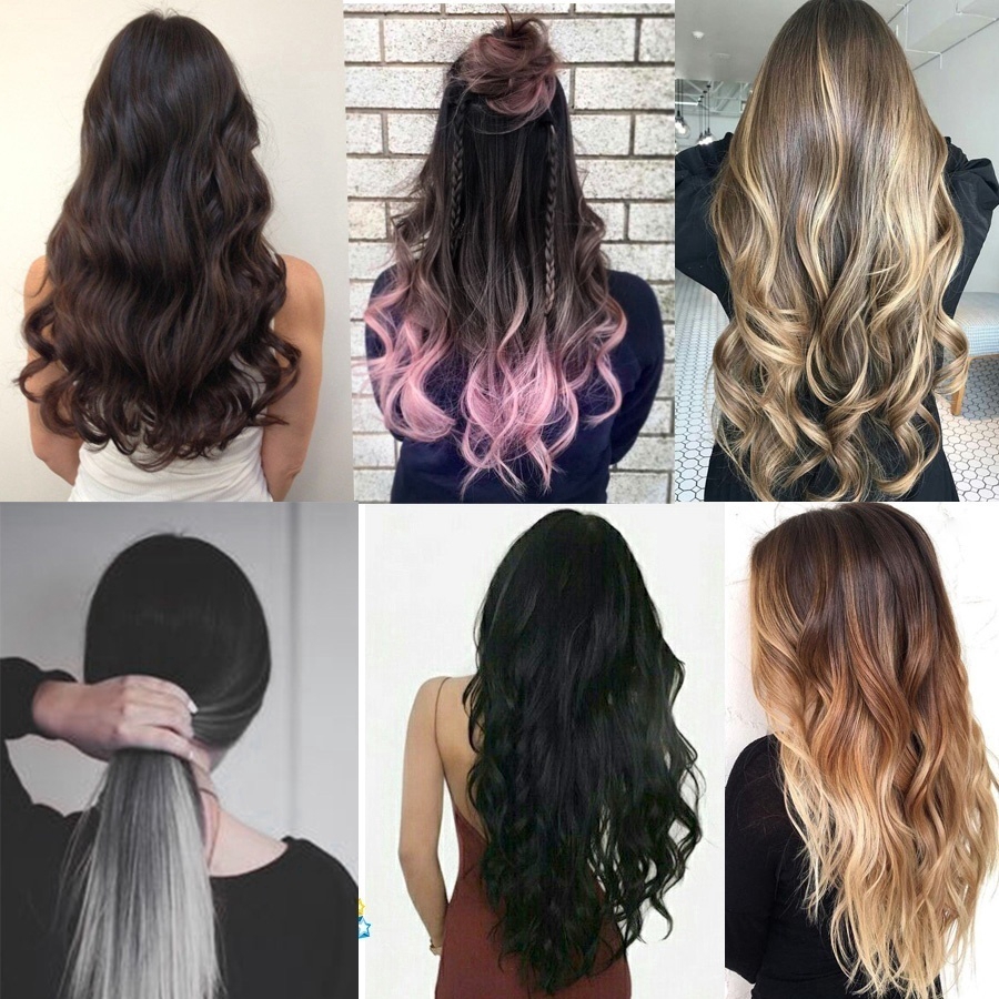 16 Kẹp 6 chùm tóc giả WIGSIN dài thẳng/ xoăn cho nữ