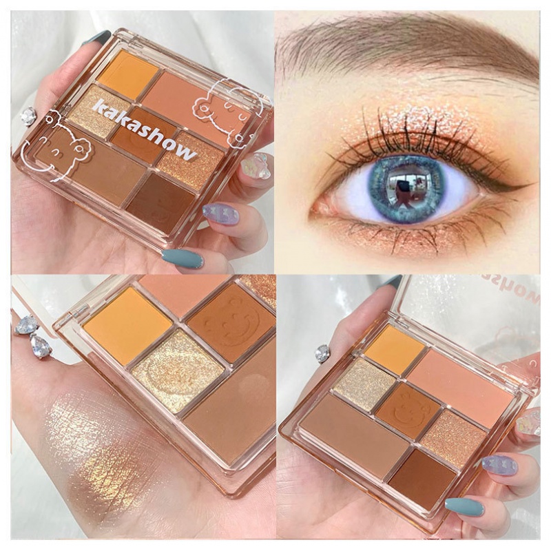 [Hàng mới về] Bảng phấn mắt KAKASHOW chống nước nhiều màu sắc thiết kế họa tiết gấu dễ thương
