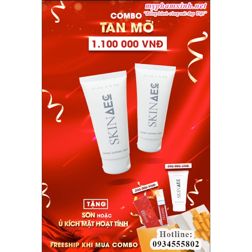 Kem tan mỡ Skin Aec Sliming White Cream 180ml