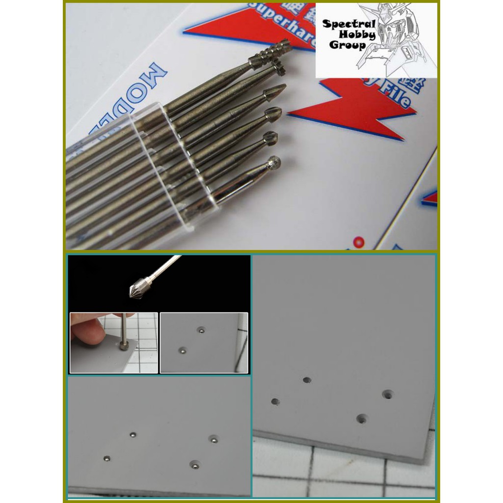 Dụng cụ mô hình - Bộ mũi khoan kỹ thuật lỗ tròn loe mài khắc ustar ua90640 Rotary File 90640